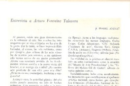 Entrevista a Arturo Fontaine Talavera  [artículo] Isabel Aninat