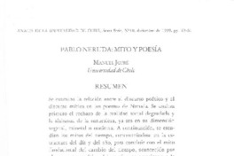 Pablo Neruda, mito y poesía  [artículo] Manuel Jofré