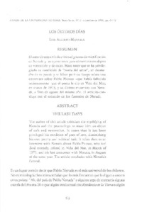 Los últimos días  [artículo] Luis Alberto Mansilla