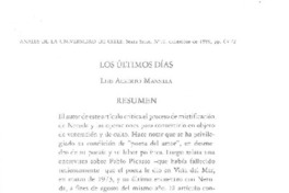 Los últimos días  [artículo] Luis Alberto Mansilla