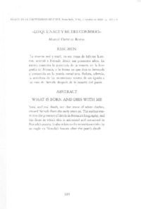 "Lo que nace y muere conmigo"  [artículo] Marilú Ortiz de Rozas