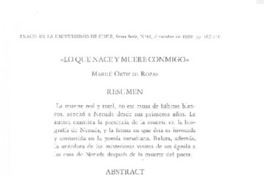 "Lo que nace y muere conmigo"  [artículo] Marilú Ortiz de Rozas