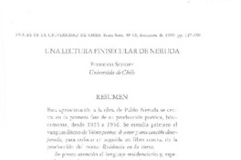 Una lectura finisecular de Neruda  [artículo] Federico Schopf