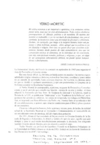 Yerko Moretic  [artículo] Carlos Orellana.