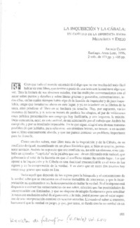 La inquisición y la cábala  [artículo] Pablo Oyarzún R.