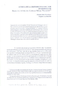 Acerca de la historicidad del ser en Heidegger  [artículo] Paloma Baño Henríquez.