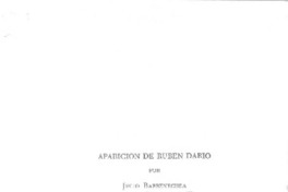 Aparición de Rubén Darío  [artículo] JUlio Barrenechea.