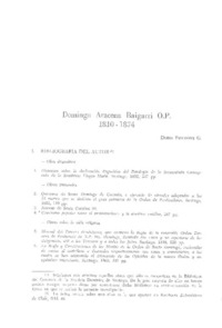 Domingo Aracena Baigarri O.P. 1810-1874  [artículo] Doris Piccinini G.