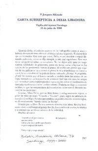 Carta subrepticia a Delia libadora  [artículo] Joaquín Alliende.