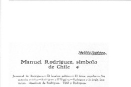 Manuel Rodríguez, símbolo de Chile.  [artículo]