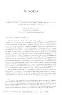 Las Mujeres también escriben malas novelas  [artículo] Bernardo Subercaseaux.