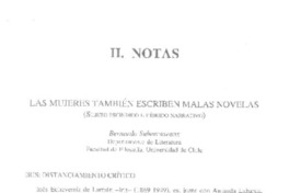 Las Mujeres también escriben malas novelas  [artículo] Bernardo Subercaseaux.