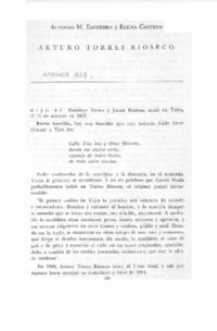 Arturo Torres Rioseco  [artículo] Alfonso M. Escudero y Elena Castedo.
