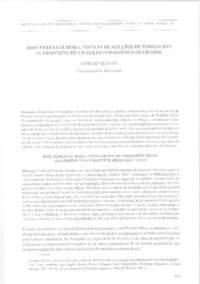 José Ferrater Mora: Noticia de sus años de formación  [artículo] Conrad Vilanou.