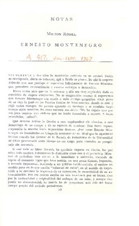 Ernesto Montenegro  [artículo] Milton Rossel.