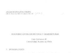 Huidobro entre escrituras y reescrituras  [artículo] Iván Carrasco M.