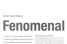 Fenomenal  [artículo] Mili Rodríguez Villouta.