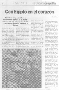 Con Egipto en el corazón  [artículo] Claudia Wörner.