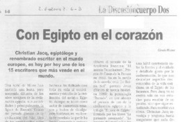 Con Egipto en el corazón  [artículo] Claudia Wörner.