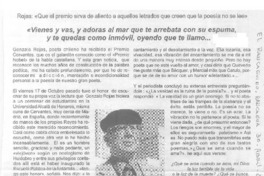 Vienes y vas, y adoras al mar que te arrebata con su espuma, y te quedas como inmóvil, oyendo que te llamo..."  [artículo] Beatriz Valenzuela Van Treek.