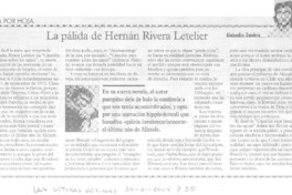 La pálida de Hernán Rivera Letelier  [artículo] Alejandro Zambra.