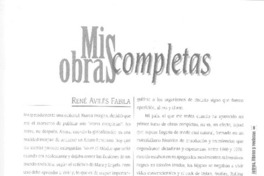 Mis obras completas  [artículo] René Avilés Fabila.