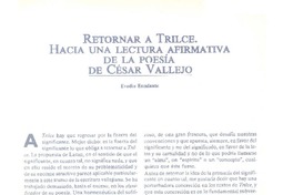 Retornar a Trilce  [artículo] Evodio Escalante.