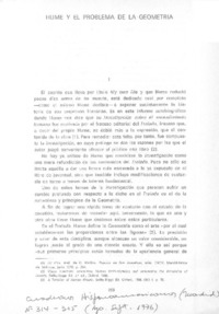 Hume y el problema de la geometría  [artículo] Carlos Mellizo
