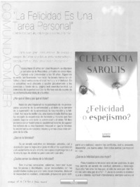 La Felicidad es una tarea personal (entrevistas) [artículo] : Sylvia Bustamante G.