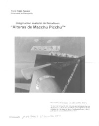 Imaginación material de Neruda en "Alturas de Macchu Picchu"  [artículo] Alicia Rojas Aguayo.