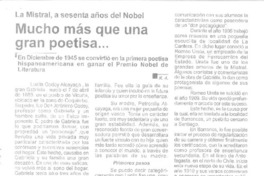 Mucho más que una gran poetisa  [artículo] R.A.