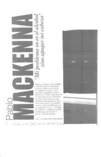 Mi problema no es el alcohol, sino apagar mi cabeza [entrevista] [artículo] María Gracia Subercaseaux.