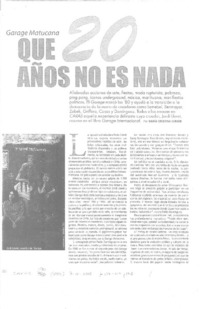 Que 20 años no es nada  [artículo] María Cristina Jurado.