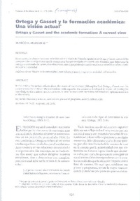 Ortega y Gasset y la formación académica  [artículo] Marco A. Martin H.