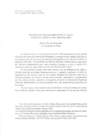 Poemas de Sor Dolores Peña y Lillo y edición crítica del epistolario  [artículo] Raïssa Kordic Riquelme.