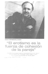 El erotismo es la fuerza de la cohesión de la pareja [entrevista] [artículo] Juan Cristóbal Villalobos.