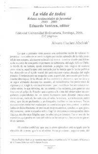 La vida de todos  [artículo] Alvaro Fscher Abeliuk.