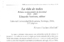 La vida de todos  [artículo] Alvaro Fscher Abeliuk.