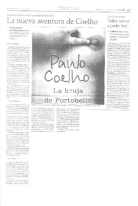 La nueva aventura de Coelho  [artículo] Lilian Olivares.