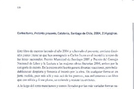 Carlos Iturra. Pretérito presente.  [artículo]Martín Centeno Rogers.