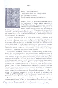 Las Evaluación en una concepción de aprendizaje significativo  [artículo]Juan Domingo Santibáñez Riquelme.