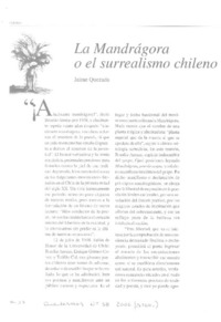 La Mandrágora o el surrealismo chileno  [artículo]Jaime Quezada.