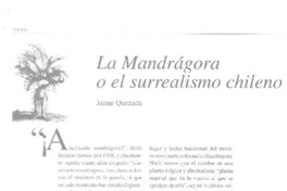 La Mandrágora o el surrealismo chileno  [artículo]Jaime Quezada.