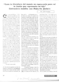 "Toda la literatura del mundo no representa para mí la ilusión que representa mi hijo" (entrevista)  [artículo] Judit Gerendas.