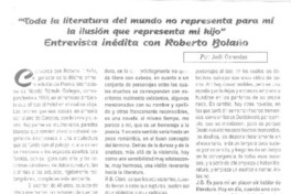 "Toda la literatura del mundo no representa para mí la ilusión que representa mi hijo" (entrevista)  [artículo] Judit Gerendas.