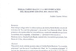 Emilia Pardo Bazán y la reivindicación del realismo español del siglo XIX  [artículo]Andrés Cáceres Milnes.