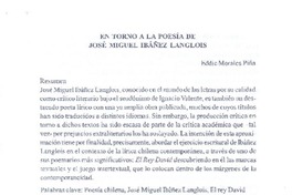 En torno a la poesía de José Miguel Ibáñez Langlois  [artículo]Eddie Morales Piña.