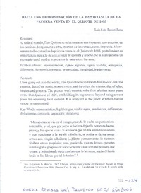 Hacia una determinación de la importancia de la primera venta en El Quijote de 1605  [artículo]Luis Soto Escobillana.
