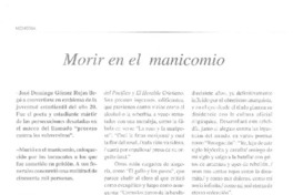 Morir en el manicomio  [artículo].