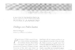 Las lecciones de la poesía y la amistad (entrevista)  [artículo] Marcelo Pellegrini.